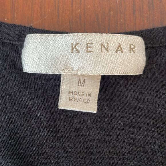 Kenar Womens Medium Tank Top Zipper Breast Pocket Scoop Neck Black Style 114716 - Picture 4 of 8